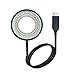 Microscope LED Ring Light Illuminator, USB 5V 72 LED White Adjustable Focus Lamp Source for Monocular Binocular Trinocular Stereo Microscope Vision Scientific