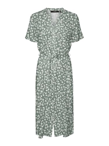 VERO Moda Damen Vmvica S/S Shirt Dress Ga WVN Noos Kleid, Green...