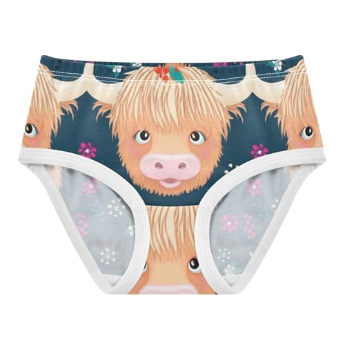 Cotton Toddler Underwear Floral Cute Cow Faces Floral Dark Panties Little Girl Fancy Briefs Girls Undies 2t