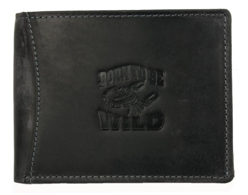 Preisvergleich Produktbild Herren Dunkelgraues Portemonnaie Always Wild mit einem Skorpion