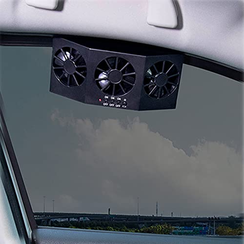 Cydzsw Car Solar Powered Window Exhaust Fan,Car Air Purifier,Car Solar Power Air Vent Radiator Fans For Backseat Or Frontseat,Vehicle Ventilation Fan(Black) #TOP3