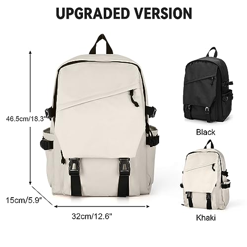 Image of coowoz Casual Daypack Large upgraded version College Laptop Backpack for Men Women Water Resistant Lightweight School Bag Travel Rucksack for Sports High School Middle Bookbag for girls Size L(Khaki)