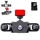 4K 4CH Wireless Dash Cam for Cars - Battery Powered 1080P Front & Cabin Camera with Rear View, Night Vision, 32GB Card, Parking Mode & Blind Spot Monitor (B+32GB Card)