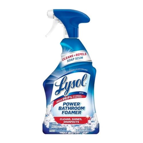 Image of Lysol Bathroom Cleaner Spray, for Cleaning and Disinfecting, Bleach Free (Contains Hydrogen Peroxide), Cool Spring Breeze Scent, 22oz