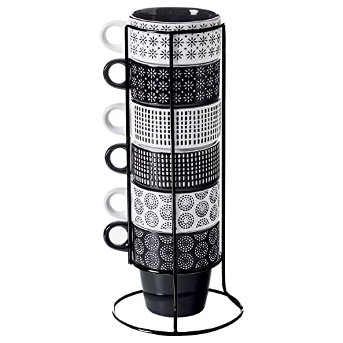 6 Mugs empilables su support