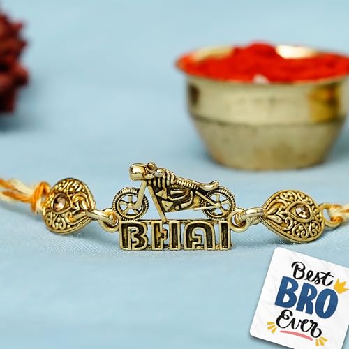 Image of eCraftIndia Lord Ganesha Bracelet Rakhi for Brother With Gift Combo Set | Single Rakhi Bracelet for Brother Bhai Bhaiya Bhabhi | Beads Bracelet for Man | Best Bro Ever Fridge Magnet
