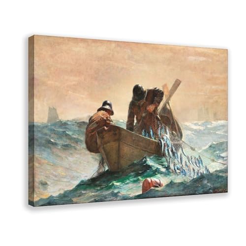 Impression sur toile The Herring Net Winslow Homer avec cadre suspendu élégant
