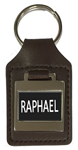 Porte-clés en cuir personnalisable avec nom en argent taille unique