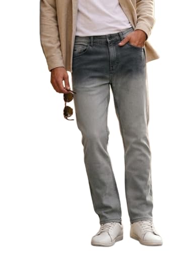 Image of Urbano Fashion Men's Straight Fit Heavy Washed Faded Denim Jeans Stretchable