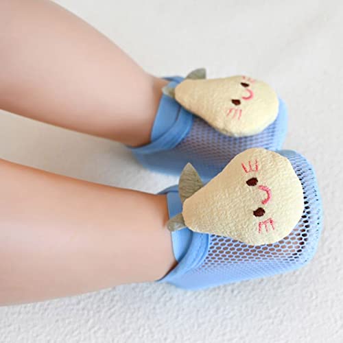 Animal Kids Boys Girls Socks Barefoot Shoes Socks Non Slip Floor Cartoon Pattern Mesh Infant Shoes Infant Shoes Girls (Light Blue, M Toddler)3