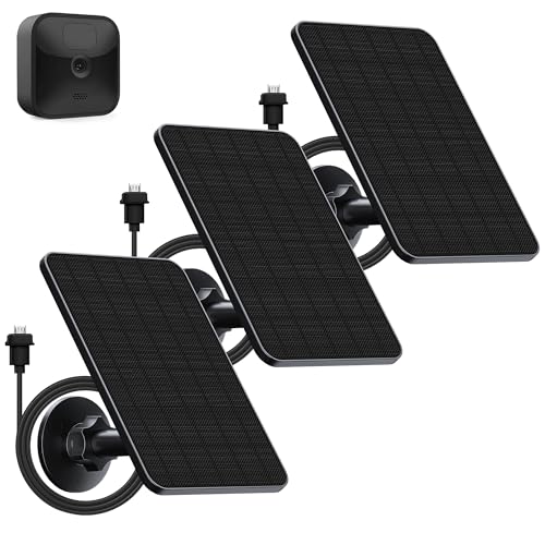 3 Pack Solarpanel für Blink Kamera Outdoor 4W Solarmodul Compatibel mit Blink Outdoor Camera 2K 4(4th Gen) 3rd Gen XT2/XT Kamera&SimpliSafe Kamera(Nicht enthalten) IP65 mit Gummistecker