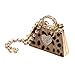 Juqrelith Print Bag Keychain, Zinc Alloy, Rhinestone Decoration, 5.3 x 3.4 x 3.2cm - Fashionable Accessory, Durable Pendant, Ideal for Keys and Bags