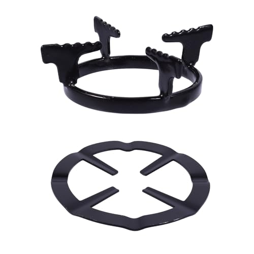 Soporte para Cocina de Gas de Hierro Negro Redondo, Rejilla para Ollas Pequeñas y Estufas