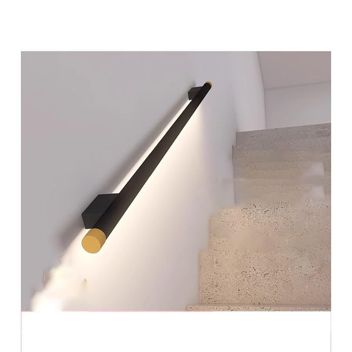 Rampe extérieure en métal avec éclairage LED intégré pour marches sécurisées
