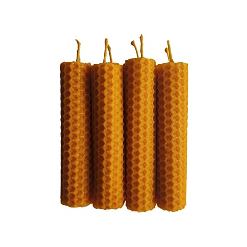 Lot de 8 bougies en miel d'abeille pour rituels 100 % naturelle espagnole cire pure - fabriquées à la main - Origine espagnole - SANS PARAFINE (Pack de 8, 10 cm x 2 cm environ) Cover