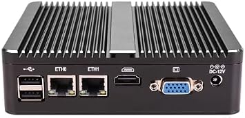 Fanless Firewall Appliance Mini PC,Intel Core i3-6100U,2 Cores and 4 Threads,on-Board 2*Intel Realtek RTL8111H Gigabit Card,Support 2*DDR4,2*COM,1*VGA and 1*HDMI Interface NO RAM NO SSD
