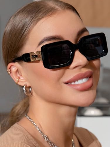 100-Pack Wholesale Square Sunglasses with Golden Accessories - Bulk Cat Eye Small Square Frame Shades for Resellers3