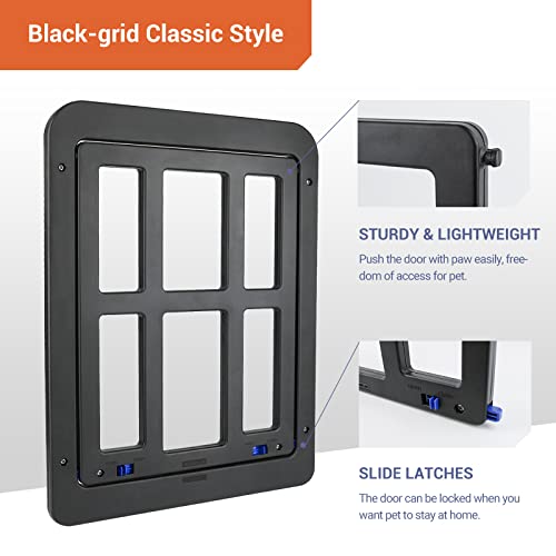 Petleso Dog Door For Screen Door, Pet Screen Door For Small Dog Cat Door With Magnetic Flap Lockable Door Insert For Sliding Door, Black Small 8.2”X 9.6” #TOP1