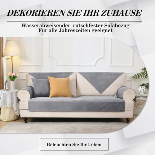 Alishomtll Sofabezug 1/2/3/4 Sitzer, Universelle Wasserdicht Sofa Überzug Ecksofa, L Form Couch Überzug, Hund Katze Anti-rutsch Sofaüberwurfe Sofaschoner für Wohnzimmer (Dunkelgrau, 70x70cm)