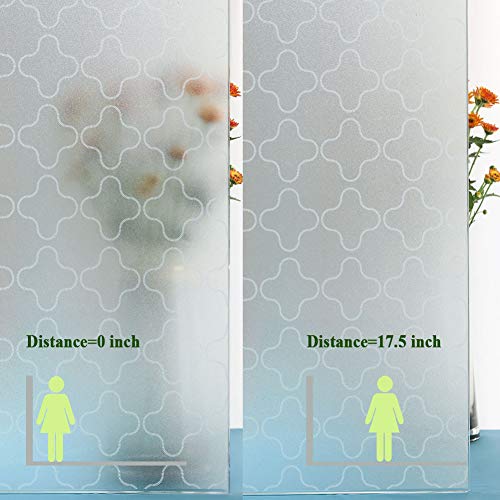 Non Adhesive Privacy Window Film, Static Cling Glass Film, Frosted Window Cling, Removable Heat Control Anti Uv Decorative Door Film For Office And Home Decoration,17.5 Inches By 78.7 Inches #TOP4