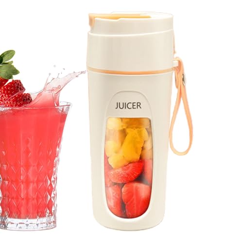 Batidora portátil para zumos – de viaje de 340 ml antigoteo para alimentos – 3000 mAh Mini batidora – Para camping, bebidas con hielo, gimnasio, playa y zumos