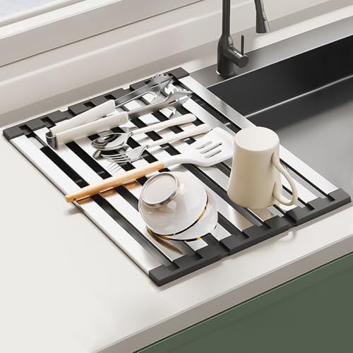 Égouttoir à vaisselle inox amovible noir 45 cm pour évier cuisine modulable - 2