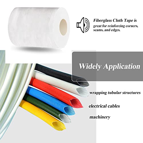 Image of GIEHOUGRIO Fiberglass Cloth Tape, 5.9 inch x 33Yds Heavy Glass Fiber Mesh Joint Tape Heat-Resistance and Insulation, Repair, Reinforcement (15cm x 30m)