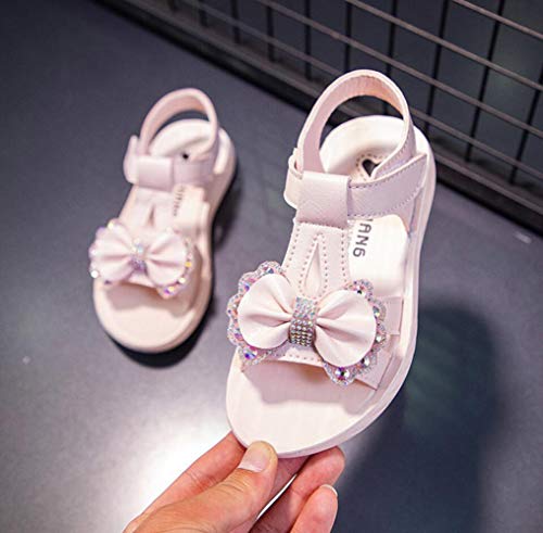 Girls Bow Outdoor Sport Casual Sandals Summer Princess Dress Shoes T-Strap Flat(Toddler/Little Kid)2