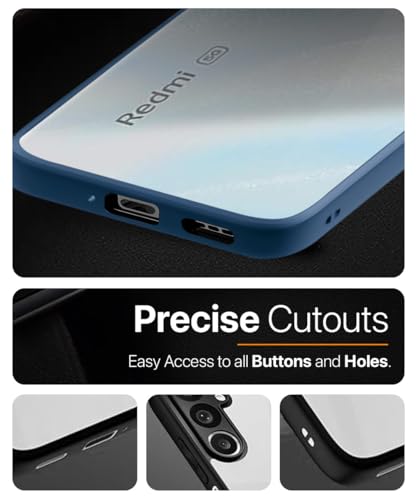 Image of WOW IMAGINE Shockproof Hybrid Back Cover for Redmi Note 14 SE 5G | Redmi Note 14 5G | Hard Slim fit Back Case | PC & TPU | Clear Transparent Case - Blue