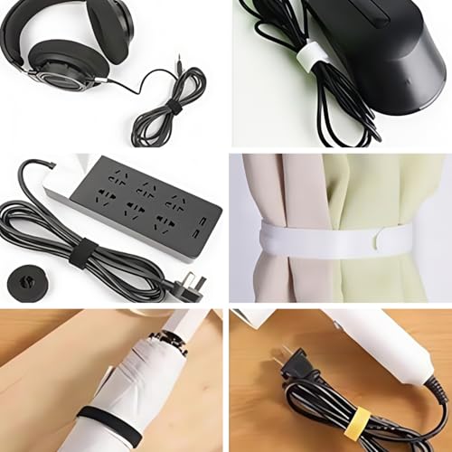 Image of Double Sided Hook and Loop Strips - 0.57 Inch x 16.5 Feet, Hook and Loop Roll for Efficient Fastening, Bundling, and Organization, Nylon Self-Adhesive Tape for Home, Office, School, Crafting