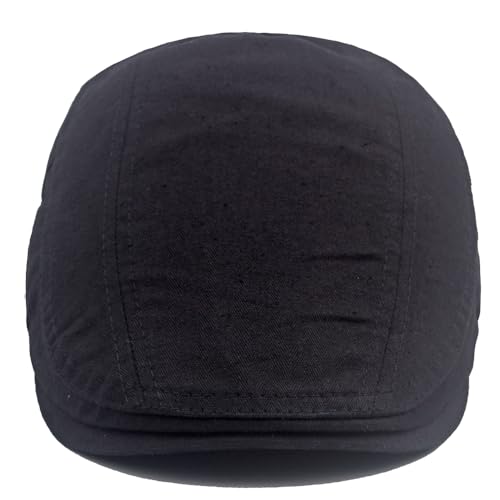 Quanhaigou Men'S Cotton Flat Ivy Gatsby Newsboy Driving Hat Adjustable Irish Cabbie Ivy Driving Hunting Cap Black thumb #4