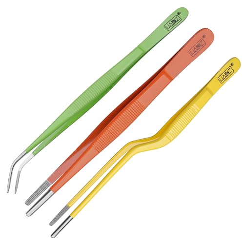 HADIZ Garden Tweezers set of 3,15cm Size Stainless Steel for Succulents & Cactus Plant Care and Maintenance...