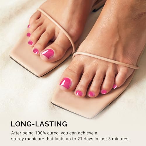 Image of MelodySusie 32Pcs Semi Cured Gel Toe Nail Strips, Works with UV /LED Lamps