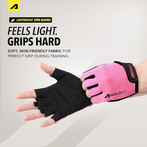 Image of Boldfit Gym Gloves for Women Workout Unisex Cushion Hand Gloves for Gym for Women for Cycling, Weightlifting, Workout Comfortable Fit Bike Riding, Cycling Handgloves - Coregrip