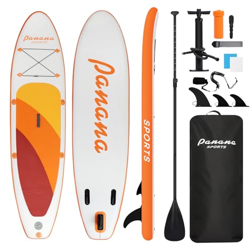 Panana Inflatable Stand Up Paddle Board 10'' x 30'' x 6'' iSUP with Accessories Kit, Non-Slip Deck...