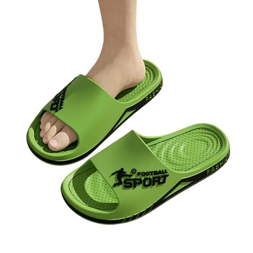 YIMAISZQ Chanclas Hombre Zapatillas De Los Hombres Verano PVC Suaves Deportes Al Aire Libre Grueso Antideslizante Frescas Playa Baño Sandalias Casa-verde-40-41