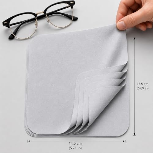 Image of Street27 10-Pack Microfiber Lens Cleaning Cloth | Soft Fabric Wipes for Eyeglasses, Sunglasses, Cameras & Screens - Grey & Beige