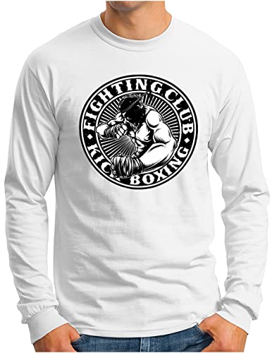 T-shirt Muay Thai Boxing manches longues blanc parfait pour le fight club et le sport