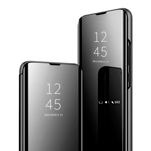 9-vultre Case for Galaxy Note 10 Plus Mirror Cases, Cover Luxury Electroplate Flip Clear View Mirror Protective Hard Cover S-View flip Covers Kickstand Back Shell Galaxy Note 10 Plus Cover (1)
