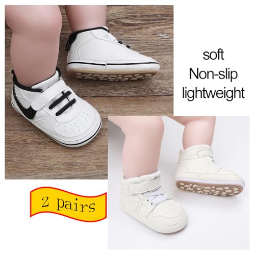 Image of Clowora Unsex Baby Shoes Boys Girls Infant Sneakers Non-Slip Soft Rubber Sole Toddler Crib First Walker Lightweight Shoes