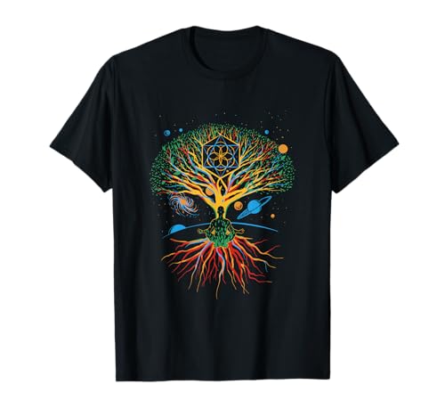 Geometría Sagrada Meditación Yoga Espiritual Psicodélico Camiseta