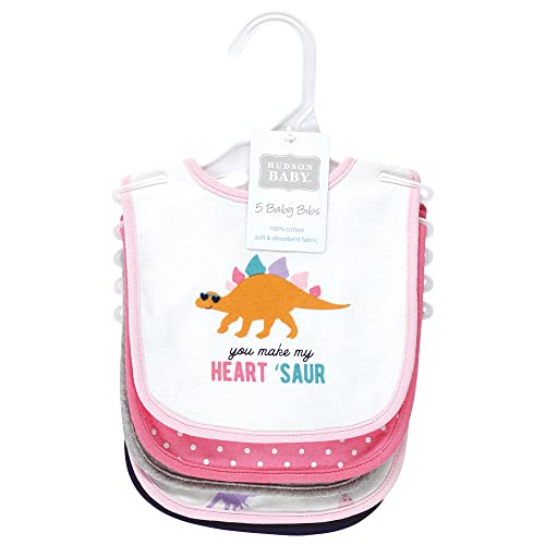 Image of Hudson Baby Unisex Baby Cotton Bibs, Cute-A-Saurus, One Size