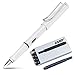 Lamy Safari Fountain Pen (19M) White & 5 Black Ink Cartridges