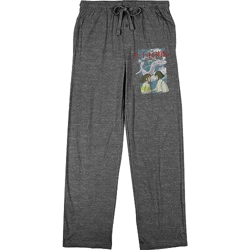Bioworld Spirited Away Chihiro and Haku Men's Graphite Heather Sleep Pants