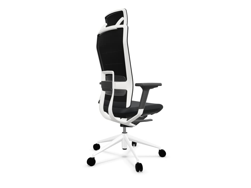 Silla de Oficina o Escritorio Profesional Top Actiu TNK Flex Pure Black Respaldo tapizado Ergonómica, Brazos Regulables 3D con certificación 24h hasta 150kg