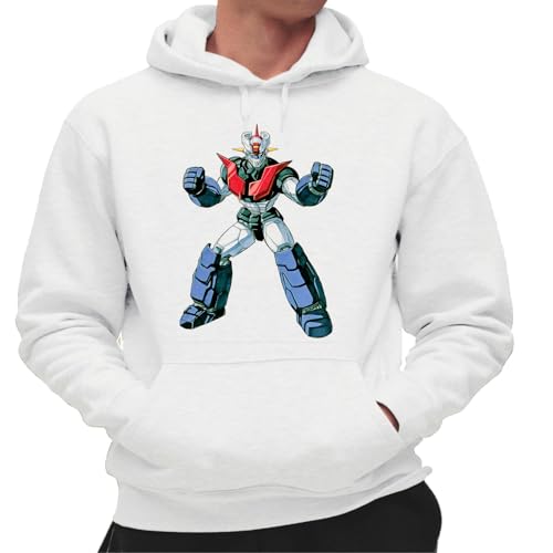 the Fan Tee Sudadera Adulto con Capucha de Hombre Dibujos Animados Mazinger Z Manga Retro 80 Puños Fuera Mech Z 028 116 XXL