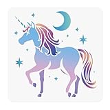 Unicorn Stencil for Painting 11.8 x 11.8 Inch Reusable Plastic Unicorn Template for Painting on Wall Wood Furniture Fabric Canvas, DIY Craft Stencil
