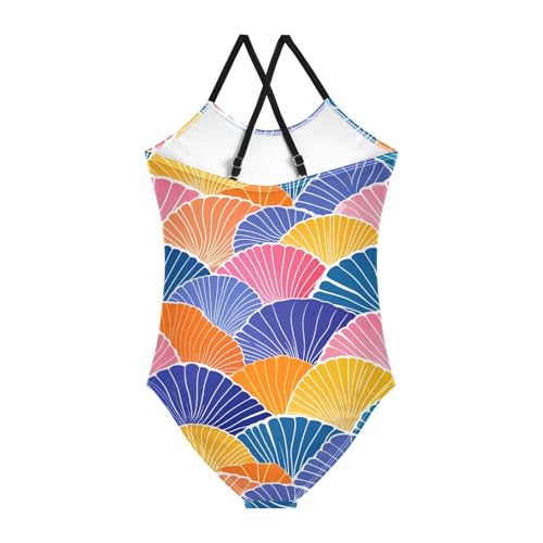 KLL Hand Drawn Cute Japanese Fans Girls' 1 Piece Swim Suit Summer Swimwear with Adjustable Straps Cute2
