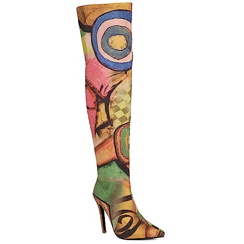 Kluolandi Women's Thigh High Boots Long Stretch Pointed Toe Stiletto High Heel Over The Knee Boots for Women Thick Thighs2