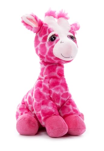 The Petting Zoo Pink Giraffe Stuffed Animal Plushie, Lash’z Zoo Animals, Giraffe Plush Toy 12 inches